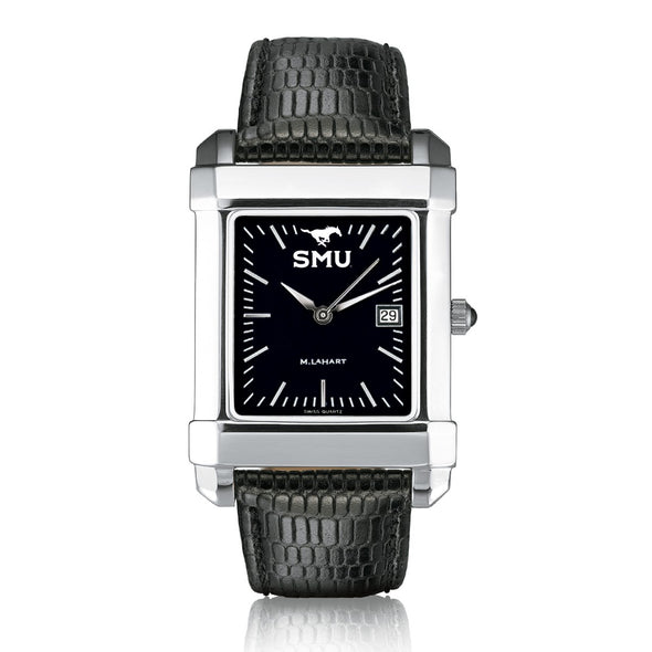 SMU Men's Black Quad with Leather Strap Shot #2