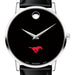 SMU Men's Movado Museum with Leather Strap