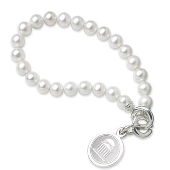 SMU Pearl Bracelet with Sterling Silver Charm Shot #1