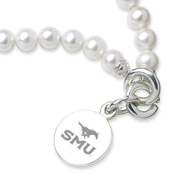 SMU Pearl Bracelet with Sterling Silver Charm Shot #2
