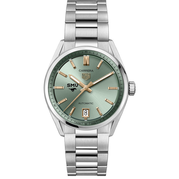SMU Women's TAG Heuer Steel Carrera Automatic with Green Dial Shot #2
