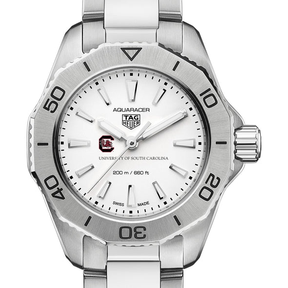 South Carolina Gamecocks Women&#39;s TAG Heuer Steel Aquaracer with Silver Dial Shot #1