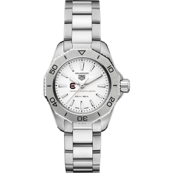 South Carolina Gamecocks Women&#39;s TAG Heuer Steel Aquaracer with Silver Dial Shot #2