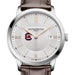 South Carolina Men's Baume et Mercier 40mm Classima Quartz Watch with Silver Dial & Dark Brown Leather Strap