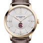 South Carolina Men's Baume et Mercier 40mm Gold PVD Classima Watch with Silver Dial & Dark Brown Leather Strap Shot #1
