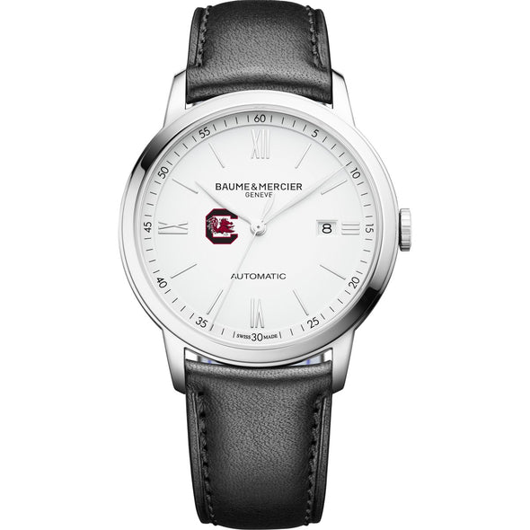South Carolina Men's Baume et Mercier 42mm Classima Automatic Watch with White Dial & Black Leather Strap Shot #2