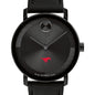 Southern Methodist University Men's Movado BOLD with Black Leather Strap Shot #1