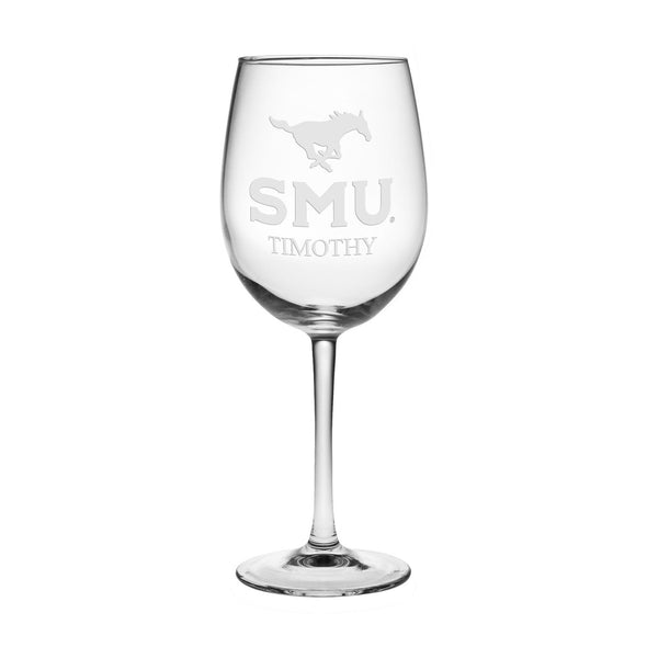 Southern Methodist University Red Wine Glasses - Made in the USA Shot #1
