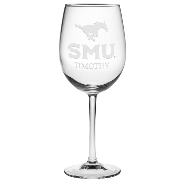 Southern Methodist University Red Wine Glasses - Made in the USA Shot #2