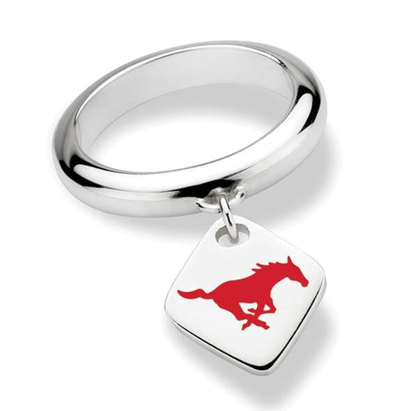 Southern Methodist University Sterling Silver Ring with Sterling Tag Shot #1