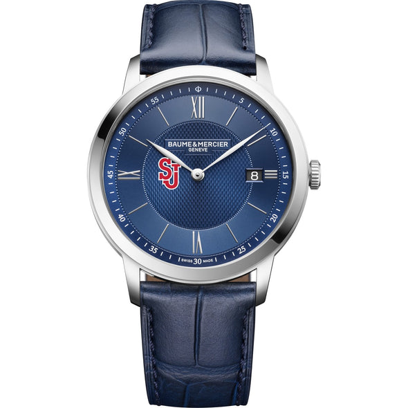 St. John's Men's Baume et Mercier 40mm Classima Quartz Watch with Blue Dial & Dark Blue Leather Strap Shot #2
