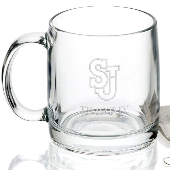 St. John's University 13 oz Glass Coffee Mug Shot #2