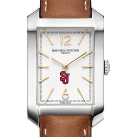 St. John's Women's Baume et Mercier 35X22mm Hampton Watch with Silver Dial & Tan Leather Strap Shot #1