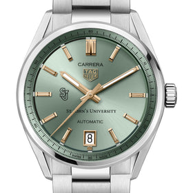 St. John's Women's TAG Heuer Steel Carrera Automatic with Green Dial Shot #1