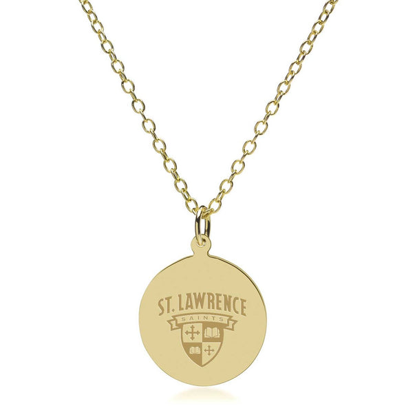 St. Lawrence 14K Gold Pendant &amp; Chain Shot #2