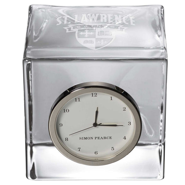 St. Lawrence Glass Desk Clock by Simon Pearce Shot #2