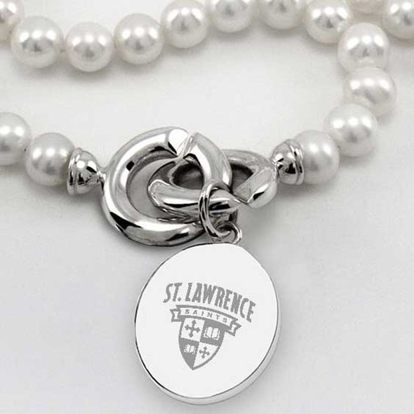 St. Lawrence Pearl Necklace with Sterling Silver Charm Shot #2