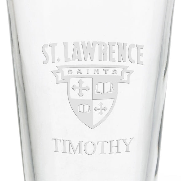 St. Lawrence University 16 oz Pint Glass- Set of 4 Shot #3