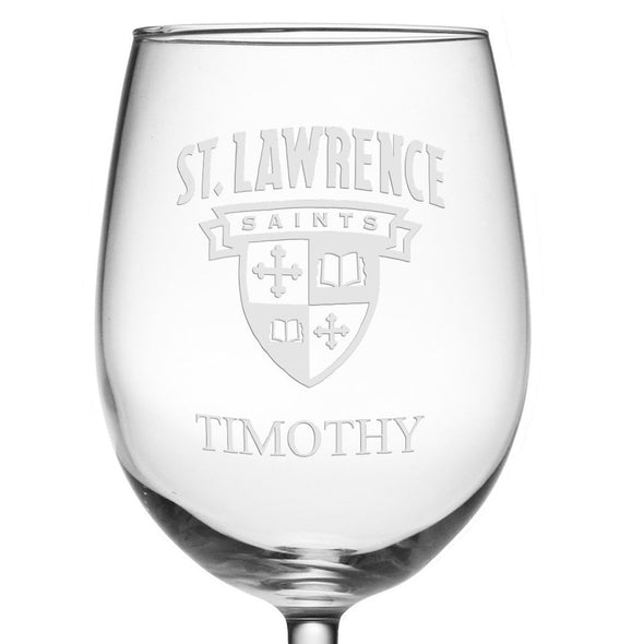St. Lawrence University Red Wine Glasses - Set of 2 - Made in the USA Shot #3