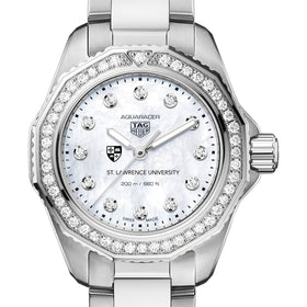 St. Lawrence Women&#39;s TAG Heuer Steel Aquaracer with Diamond Dial &amp; Bezel Shot #1