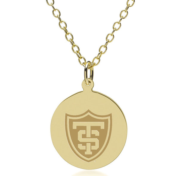 St. Thomas 14K Gold Pendant &amp; Chain Shot #1