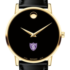 St. Thomas Men&#39;s Movado Gold Museum Classic Leather Shot #1