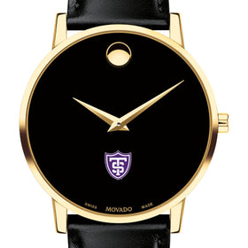 St. Thomas Men's Movado Gold Museum Classic Leather Shot #1