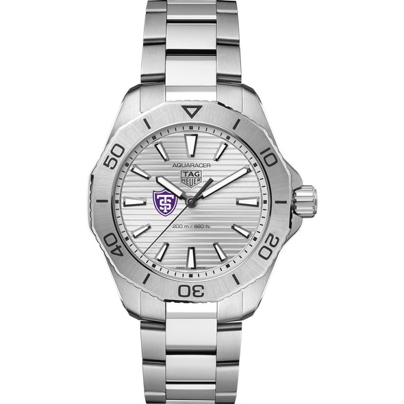 St. Thomas Men&#39;s TAG Heuer Steel Aquaracer with Silver Dial Shot #2