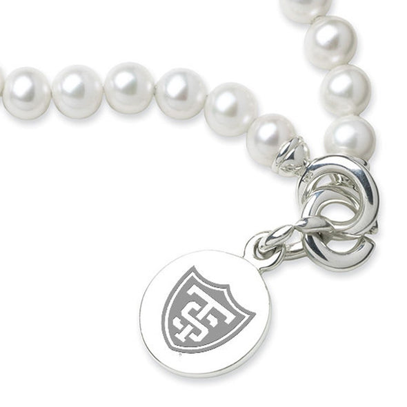 St. Thomas Pearl Bracelet with Sterling Silver Charm Shot #2