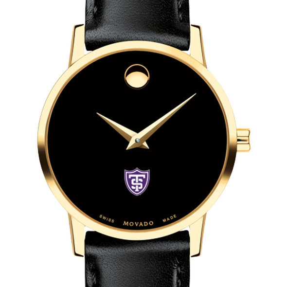 St. Thomas Women's Movado Gold Museum Classic Leather Shot #1