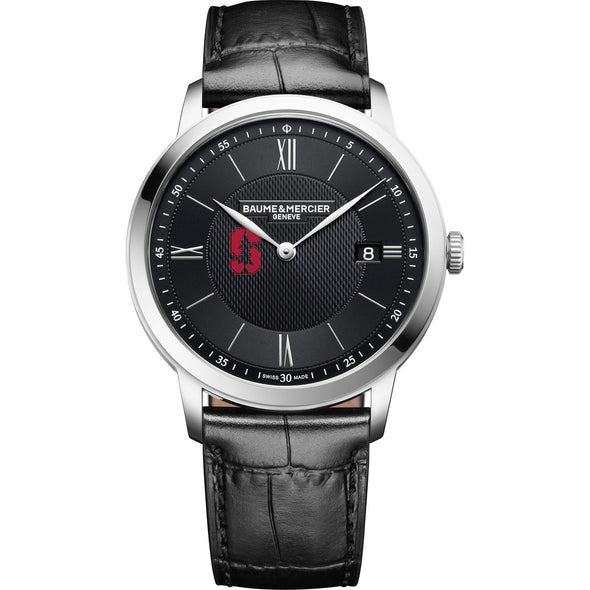 Stanford Men's Baume et Mercier 40mm Classima Quartz Watch with Black Dial & Black Leather Strap Shot #2