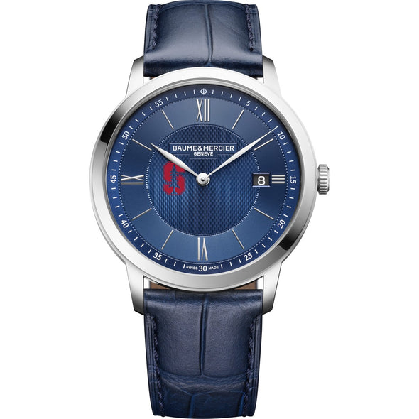 Stanford Men's Baume et Mercier 40mm Classima Quartz Watch with Blue Dial & Dark Blue Leather Strap Shot #2