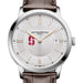 Stanford Men's Baume et Mercier 40mm Classima Quartz Watch with Silver Dial & Dark Brown Leather Strap