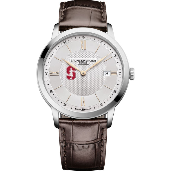 Stanford Men's Baume et Mercier 40mm Classima Quartz Watch with Silver Dial & Dark Brown Leather Strap Shot #2