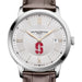 Stanford Men's Baume et Mercier 40mm Classima Quartz Watch with Silver Dial & Dark Brown Leather Strap