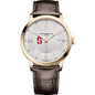 Stanford Men's Baume et Mercier 40mm Gold PVD Classima Watch with Silver Dial & Dark Brown Leather Strap Shot #2