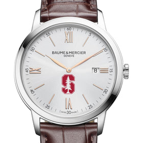 Stanford Men's Baume et Mercier 42mm Classima Watch with Silver Dial & Brown Leather Strap Shot #1