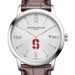 Stanford Men's Baume et Mercier 42mm Classima Watch with Silver Dial & Brown Leather Strap