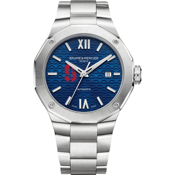 Stanford Men's Baume et Mercier 42mm Riviera Watch with Blue Dial & Bracelet Shot #2