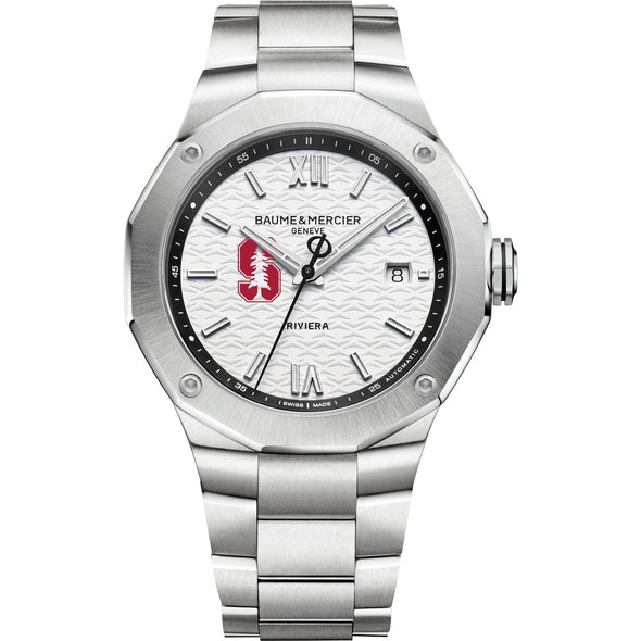 Stanford Men's Baume et Mercier 42mm Riviera Watch with White Dial & Bracelet Shot #2