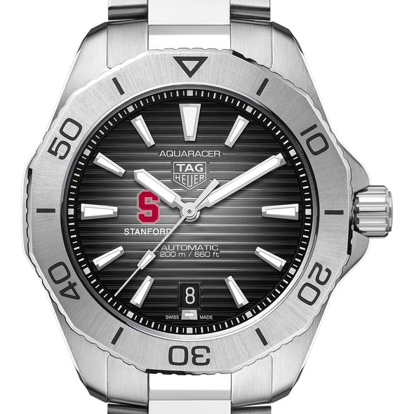 Stanford Men's TAG Heuer Steel Automatic Aquaracer with Black Dial Shot #1