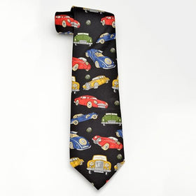 Stanford Silk Cars Tie in Black by M.LaHart Shot #1