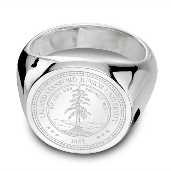 Stanford Sterling Silver Round Signet Ring Shot #2