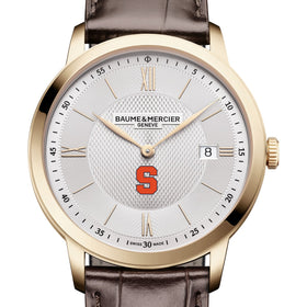 Syracuse Men's Baume et Mercier 40mm Gold PVD Classima Watch with Silver Dial & Dark Brown Leather Strap Shot #1