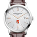 Syracuse Men's Baume et Mercier 42mm Classima Watch with Silver Dial & Brown Leather Strap