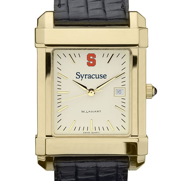 Syracuse Men&#39;s Gold Quad with Leather Strap Shot #1