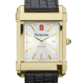 Syracuse Men's Gold Watch with 2-Tone Dial & Leather Strap at M.LaHart & Co. Shot #1