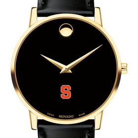 Syracuse Men's Movado Gold Museum Classic Leather Shot #1