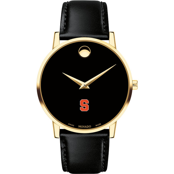 Syracuse Men's Movado Gold Museum Classic Leather Shot #2