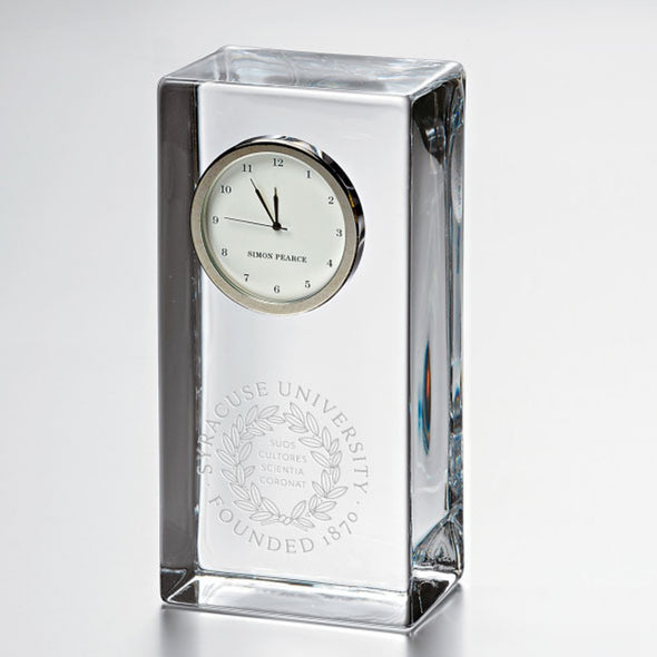 Syracuse Tall Glass Desk Clock by Simon Pearce Shot #1